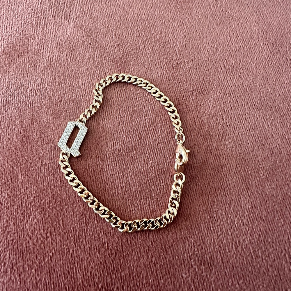 14k Gold Plated Initial bracelet "A" from Revolve